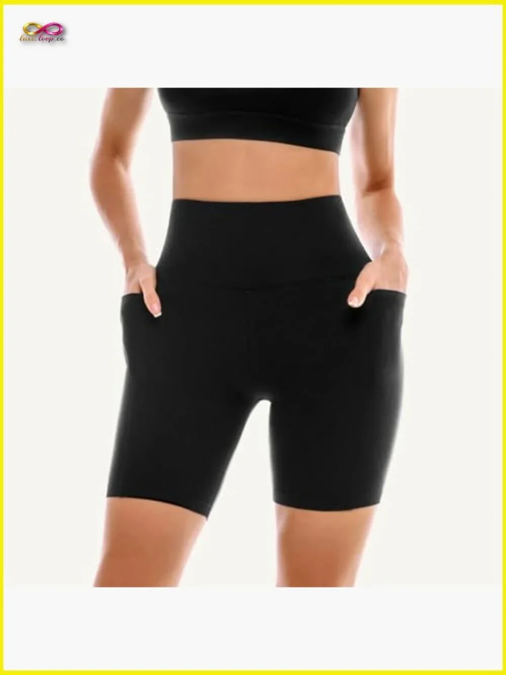 High Waisted Biker Shorts with Pockets, Tummy Control, Squat Proof, Multi-Sport